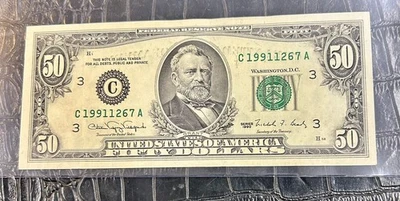 $50.00 Federal Reserve Note Series 1990 Philadelphia ERROR - Image 1 of 3