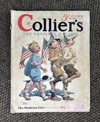 Vintage July 4th 1931 Collier's magazine~Patriotic Parade~American Flag~March - Image 1 of 4