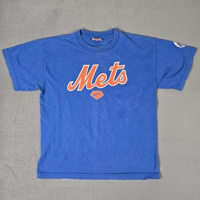 Vintage Nike New York Mets T-shirt Mens Small Blue Center Swoosh MLB Baseball - Image 1 of 4