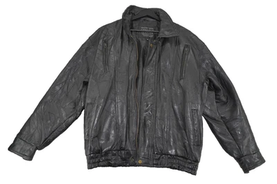 Chaqueta de motociclista de cuero de cordero MAXAM vintage parche Harley panel de mosaico negra M Foto 1 de 4