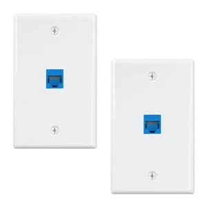 (2er-Pack) Ethernet Wandplatte, 1-Port Keystone Jack Wandplatte mit RJ45 Keyst... - Bild 1 von 6