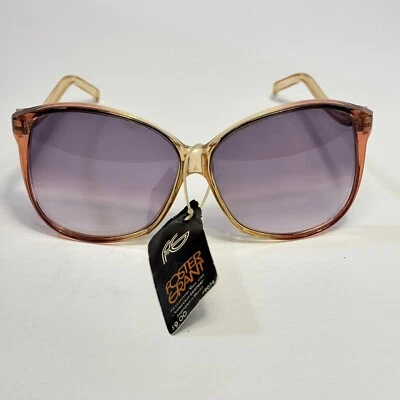 Gafas de sol vintage Foster Grant marrón ovaladas de gran tamaño etiqueta de EE. UU. Foto 1 de 4