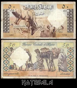 Algeria ARGELIA 50 Dinars 1964 Pick-124 FINE S/N T.726 480 - Picture 1 of 1