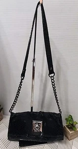Kenneth Cole schwarz Schlangenleder geprägt Clutch Schultertasche Handtasche NEU ohne Etikett - Bild 1 von 6