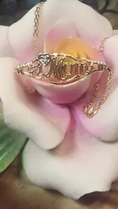 Ciondolo Vintage Bracciale Diamanti Oro Solido 10K Tipo Mamma Festa della Mamma Regalo Vintage - Foto 1 di 7