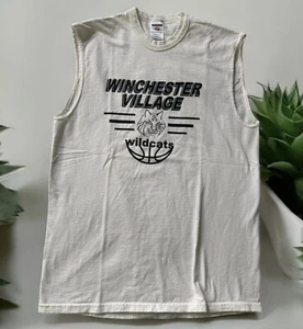 VTG Winchester  village Wildcats Shirt Adult L Jerzees Sleeveless 90s Mexico - Picture 1 of 7