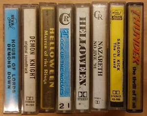 LOT OF 8 CASSETTE TAPES HARD ROCK HEAVY METAL Helloween Saigon Kick Dio Thunder - Picture 1 of 2