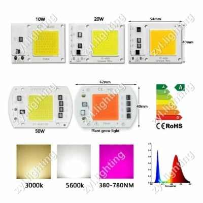10W 20W 30W 50W LED Chip COB Cool /Warm Spectrum Lamp Plant Bulb 110V 220V - Image 1 of 4