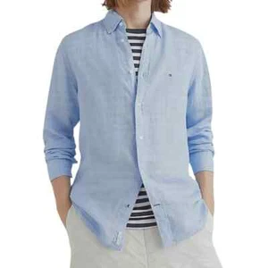 Tommy Hilfiger Regular Fit Shirt For Men - Long Sleeve - Blue Shirt for Men - Picture 1 of 1