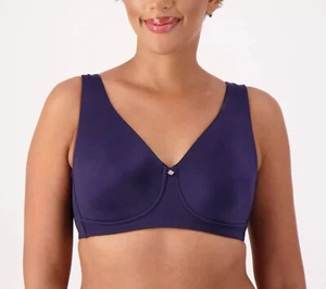 Sujetador Breezies Talla 36C Brillo Satinado Sin Forro Soporte Sin Alambres AZUL MARINO FRANCÉS A506563 - Imagen 1 de 2