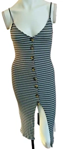 Popular Basics Damen Kleid olivgrün/weiß gestreift Größe XL - Bild 1 von 7