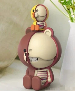 MIGHTY JAXX LineFriends Brown Bear&Sally Chicken Half Skeleton PVC Figure - Picture 1 of 2