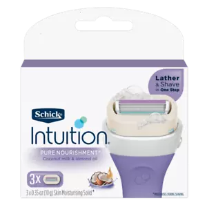 Schick Intuition Pure Nourishment Refill Pack 3 Cartridges Lather & Shave - Picture 1 of 1
