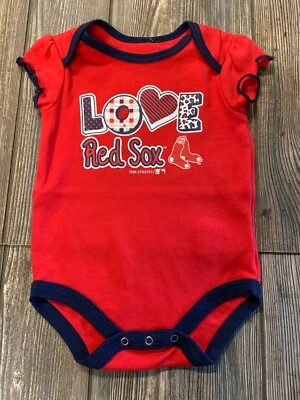 NWT Girls Boston Red Sox Red/Navy Blue Short Sleeve Logo Bodysuit 3/6 Months - Image 1 of 3