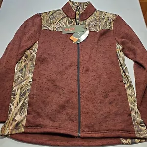 Trail Crest Men's C-Max Full Zip Polar Fleece Jacket Mossy Oak Camo Pattern New - Picture 1 of 7