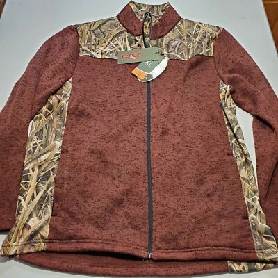 Trail Crest Men's C-Max Full Zip Polar Fleece Jacket Mossy Oak Camo Pattern New - Image 1 of 4