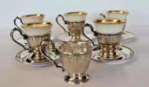 6 tazas Meriden Brittania, 5 insertos Lenox, 5 platillos 239,2 g - Imagen 1 de 10