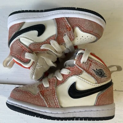 Jordan 1 Nike Niño Pequeño Talla 4C Mid SE Naranja Gamuza DV1340-800 Foto 1 de 4