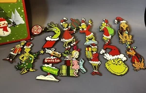 24 PCS Grinch Christmas Tree Ornaments Hanging Christmas Grinch Wooden Decor - Picture 1 of 10