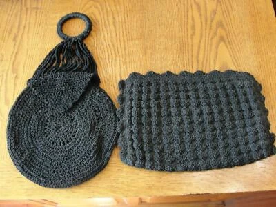 2 Vintage 1930s-1940s Black Purses - Image 1 of 4