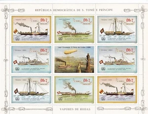Sao Tome and Principe 1984 Yvert 802/05 Sheet Steamships MNH-VF - Picture 1 of 1