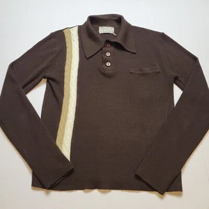 Vtg Oleg Cassini Sweater Mens M Burma Brown 80s Y9 - Picture 1 of 5
