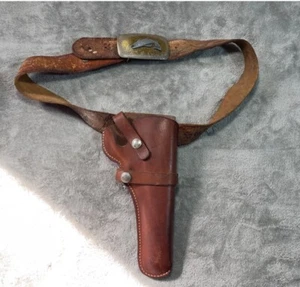 Vintage Hunter Leather Holster W/leather Belt #1100A-10 - Picture 1 of 9