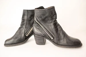 A.S.98 Airstep Boots Womens Biker Ankle Black Leather 39EU 8US - Picture 1 of 18