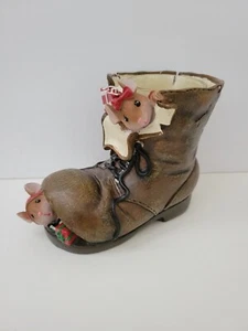 Yankee Candle Votive Holder Night Before Christmas Mice In Boot - Picture 1 of 12