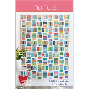 TICK TOCK Quilt PATTERN ~ by Cluck Cluck Sew ~ 5 Sizes to Make ~ Jelly Roll - Picture 1 of 2