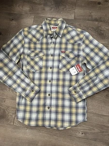 Wrangler Slim Fit Langarm Gewebtes Twill Knopf Hemd Größe Small Neu - Bild 1 von 3