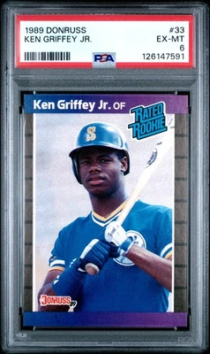 1989 DONRUSS #33 KEN GRIFFEY JR. ROOKIE RC PSA 6 - Image 1 of 2