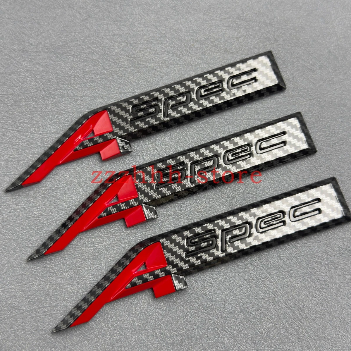 BSDAM Emblema Adhesivo Coche Para Mazda Speed 3,ABS 3D Insignia Coche Delantero/Trasero Y Para Lateral Capó Maletero Puerta Guardabarros Logotipo Letras Decoración Coche,Red