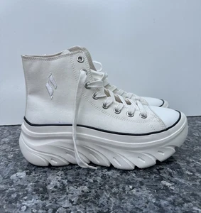 Zapatillas deportivas Skechers Funky Street plataforma caña alta estilo Converse blancas para mujer 7 - Imagen 1 de 10