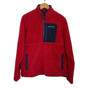 Vineyard Vines Mens Sherpa Fleece 1/4 Zip Jacket Sz Medium Red Pullover - Picture 1 of 6