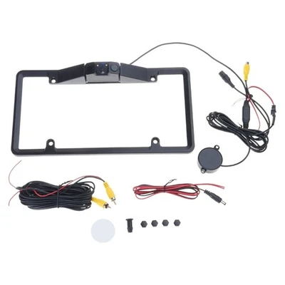 Rearview Monitor License Plate Frame Parking Sensor Radars Reverse Backup Camera - Image 1 of 4