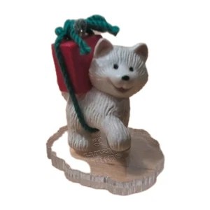 Little Husky Welpe Hund Ornament Punze Andenken Miniatur Frosty Friends 1990 - Bild 1 von 6