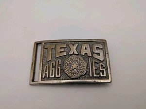 Texas Aggies A&M College Hamlin Belt Co Buckle Greensboro NC Nickel Plated Brass - Picture 1 of 7