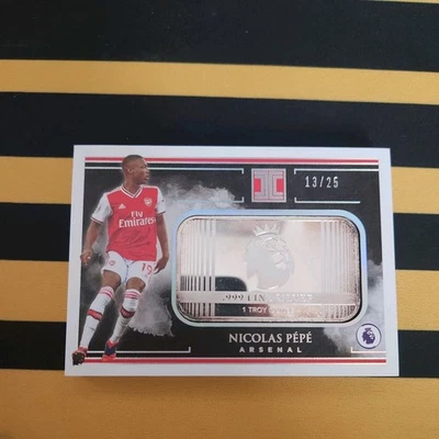 2019-20 Nicolas Pepe Panini Impeccable Silver Bar Arsenal Soccer Card 13/25 - Image 1 of 2