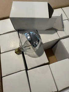 25 VINTAGE NOS G16 HALF CHROME CANDELABRA BASE LIGHT BULBS SPUTNIK LAMP FIXTURE - Picture 1 of 4