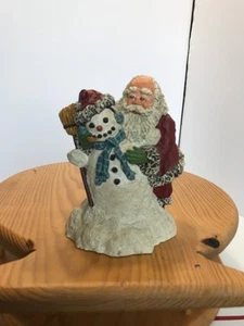 June McKenna Sammler Weihnachtsmann mit Schneemann 5,5" groß Weihnachten...x4 - Bild 1 von 6