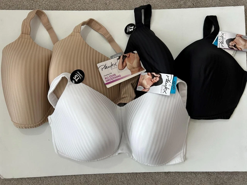 Playtex Secrets Bra 4707 Full Coverage Wireless Lined Cup Black BRA 40DDD