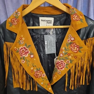 Neu mit Etikett Savanna Jane bestickte Westernjacke aus Wildlederimitat mit Fransen Größe Small neu mit Etikett - Bild 1 von 14