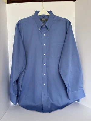 Camisa Kenneth Cole Reaction Para Hombres Abotonada Azul Talla XL, 17-17.5 / 34-35 Foto 1 de 4
