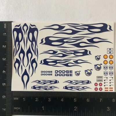 Calcomanía transparente de tobogán acuático 1:64 para camioneta Dodge A100 Blue Flames 66 Foto 1 de 4