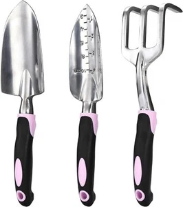 Set - Heavy Duty 3-Piece Gardening Kit - Aluminum Alloy Spade Shovel - Picture 1 of 6