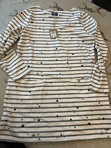 Joules BNWT star tunic top with 3/4 length sleeves size 14