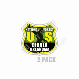 Cibola National Forest Oklahoma Sticker Bigfoot Souvenir Waterproof 2 Pack - Imagen 1 de 4
