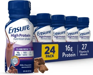 (Paquete de 24) Ensure PLUS Nutrition Batido de Proteínas con Fibra, Chocolate con Leche, 8oz - Imagen 1 de 11