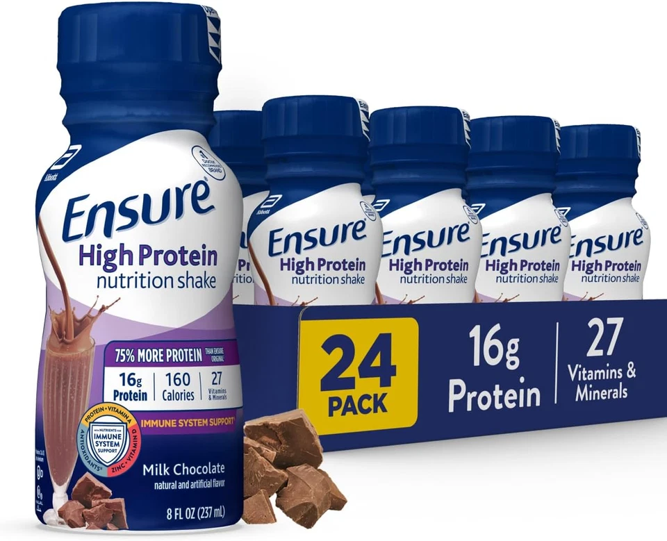 (24 Pack) Ensure PLUS Nutrition Protein Shake with Fiber, Milk Chocolate, 8oz - Image 1 of 4
